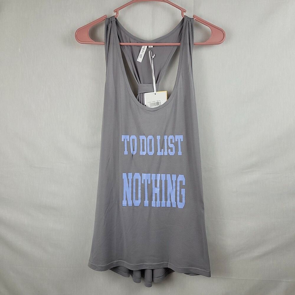 Lights Off Womens Gray Sleeveless Scoop Neck Pullover‎ Tank Top Size Large